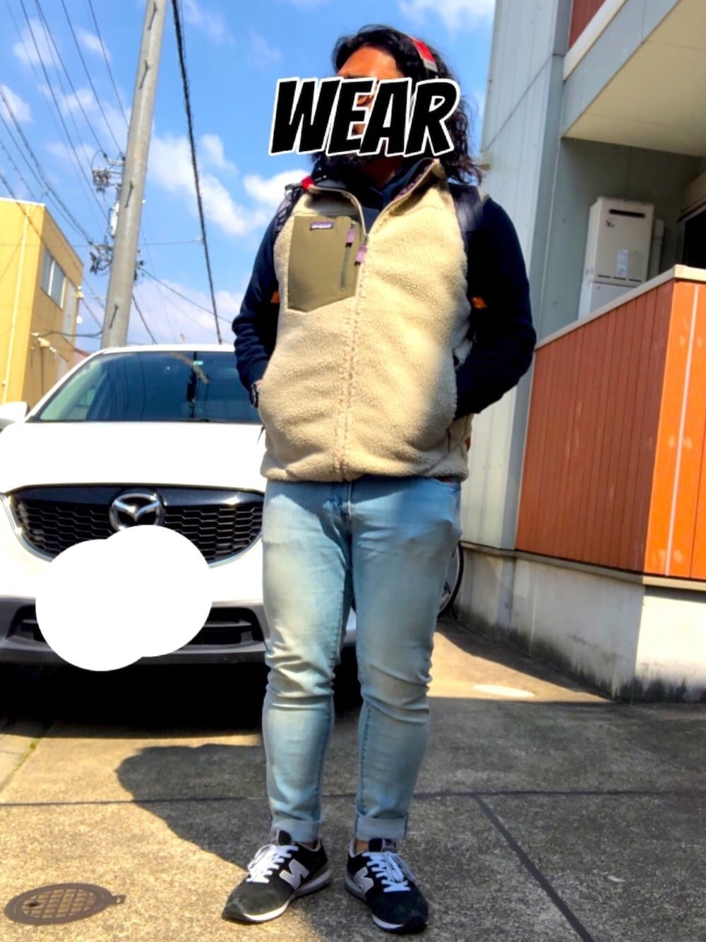 「フライターグ、FREITAG、おしゃれさんと繋がりたい、レトロX、パタゴニア、サーフ、スニーカー、デニム」｜「UNIQLOのスウェットプルパーカ（長袖）（パーカー、ブルー系）」を使った、musashi634さん（メンズ・172cm）の春コーディネートの1枚目の写真