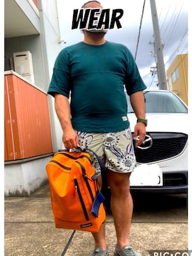 「BLUE BLUE（ブルーブルー）のアイテム（Tシャツ/カットソー）」を使った、musashi634さん（メンズ・172cm）の夏コーディネート