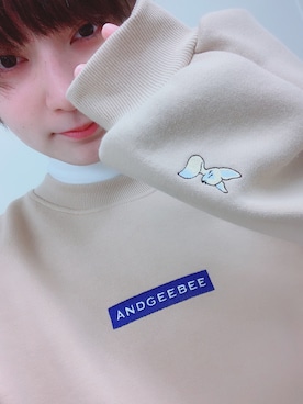 「ANDGEEBEE（アンジービー）のアイテム（スウェット）」を使った、Akariiiさん（レディース・162cm）の春コーディネート