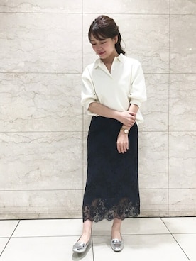 「アイテム（レインシューズ、シルバー系）」を使った、natsuさん（レディース・156cm）の夏コーディネート