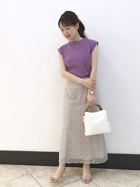 「cache cache（カシュ カシュ）のアイテム」を使った、natsuさん（レディース・156cm）の夏コーディネート