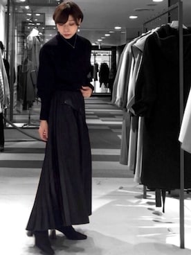 「UNITED TOKYO（ユナイテッドトウキョウ）のボリュームスリーブニット（ニット/セーター）」を使った、Noel🕊さん（レディース・162cm）の秋コーディネート