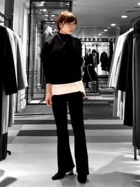 「UNITED TOKYO（ユナイテッドトウキョウ）のボリュームスリーブニット（ニット/セーター）」を使った、Noel🕊さん（レディース・162cm）の冬コーディネート