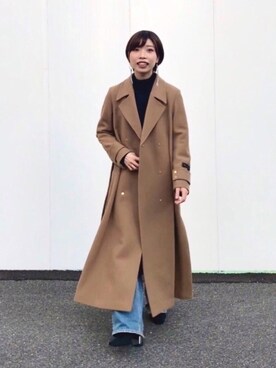「AMERI」｜「アイテム（チェスターコート）」を使った、Noel🕊さん（レディース・162cm）の冬コーディネート