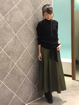 「アイテム（その他ヘアアクセサリー）」を使った、tomo☺︎さん（レディース・157cm）の秋コーディネート