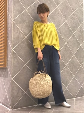 「アイテム（ハンドバッグ）」を使った、tomo☺︎さん（レディース・157cm）の春コーディネート
