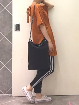 「POLO RALPH LAUREN（ポロ ラルフ ローレン）のアイテム（スニーカー）」を使った、tomo☺︎さん（レディース・157cm）の夏コーディネート