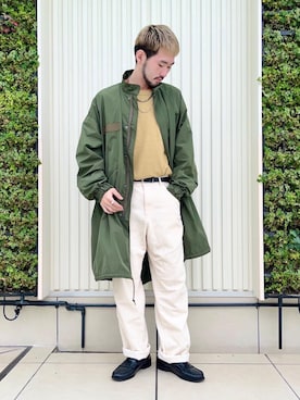 「coen（コーエン）のアイテム（モッズコート）」を使った、coen まいやんさん（メンズ・172cm）の秋コーディネート