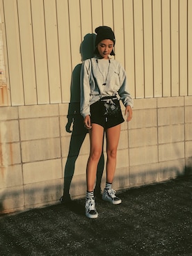 「GLOBE（グローヴ）のアイテム」を使った、Yu Matsumotoさん（レディース・164cm）の冬コーディネート