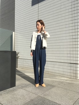 「FIL DE FER（フィルデフェール）のアイテム（オールインワン・サロペット）」を使った、ritz.さん（レディース・163cm）の秋コーディネート