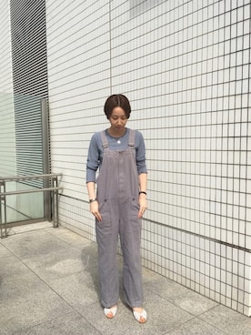 「NOMBRE IMPAIR（ノンブルアンペール）のアイテム（サロペット/オーバーオール）」を使った、ritz.さん（レディース・163cm）の夏コーディネート