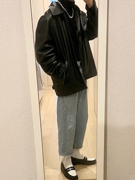 「UK」｜「アイテム（ジャケット/アウター）」を使った、Don'tFollowMeさん（メンズ・165cm）の冬コーディネート