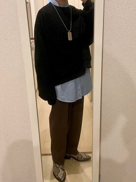 「MARNI（マルニ）のアイテム（アクセサリー）」を使った、Don'tFollowMeさん（メンズ・165cm）の冬コーディネート
