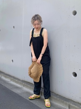 「Kastane（カスタネ）のアイテム（ハット）」を使った、KOUTA CHIHIROさん（レディース・153cm）の夏コーディネート