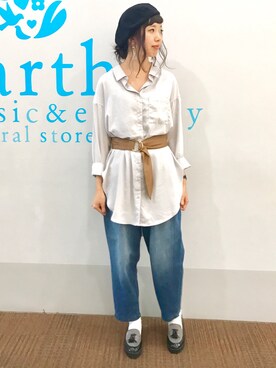 「USAコットン」｜「アイテム（ハンチング/ベレー帽）」を使った、mutsumiさん（レディース・165cm）の夏コーディネート