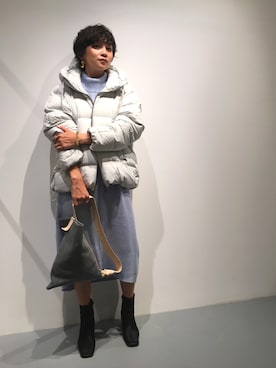 「Johnbull Private labo（ジョンブルプライベートラボ）のアイテム（ダウンジャケット/コート）」を使った、Noripiさん（レディース・157cm）の秋コーディネート