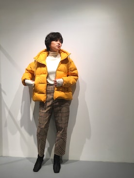 「Johnbull Private labo（ジョンブルプライベートラボ）のアイテム（ダウンジャケット/コート）」を使った、Noripiさん（レディース・157cm）の秋コーディネート