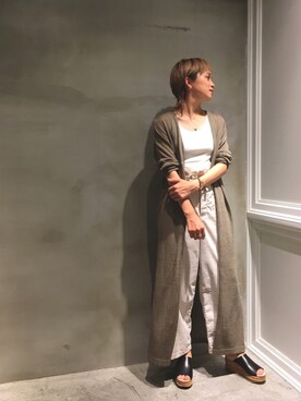 「アイテム（カーディガン/ボレロ）」を使った、Noripiさん（レディース・157cm）の夏コーディネート