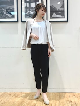 「ドレスキップ」｜「アイテム（ノーカラージャケット）」を使った、reinaさん（レディース・156cm）の冬コーディネート