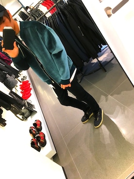 「ZARA MAN」｜「アイテム（MA-1）」を使った、IOSANさん（メンズ・166cm）の秋コーディネート
