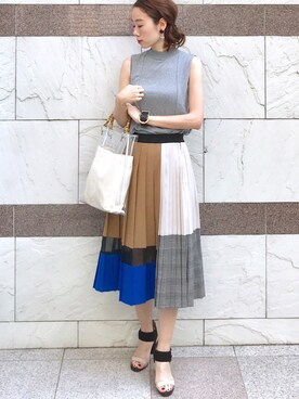 UNITED TOKYO（ユナイテッドトウキョウ）の「ブロックプリーツスカート 