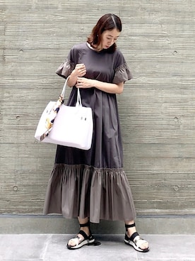 「MID by MIDWEST（ミッド バイ ミッドウエスト）のアイテム」を使った、soliさん（レディース・163cm）の夏コーディネート