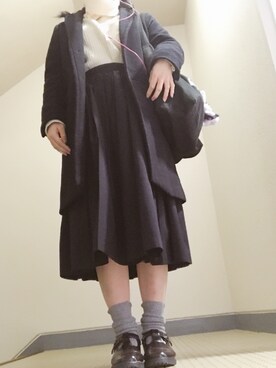 「antic rag（アンティックラグ）のアイテム」を使った、Yukaさん（レディース・156cm）の冬コーディネート