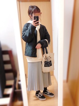 「MERLOT（メルロー）のアイテム（ブルゾン）」を使った、わらび餅さん（レディース・154cm）の秋コーディネート