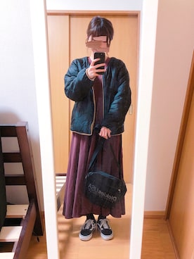 「フレア」｜「アイテム（ブルゾン）」を使った、わらび餅さん（レディース・154cm）の秋コーディネート