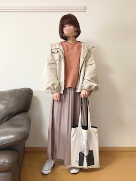 「GRL」｜「アイテム（マウンテンパーカー）」を使った、わらび餅さん（レディース・154cm）の秋コーディネート