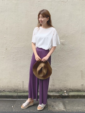 「DISCOAT（ディスコート）のアイテム（帽子）」を使った、akariさん（レディース・167cm）の春コーディネート