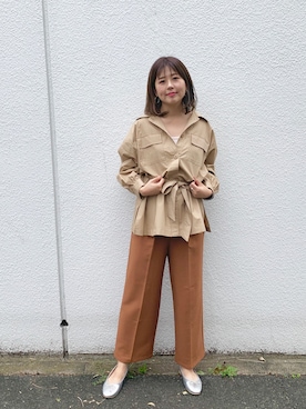「DISCOAT（ディスコート）のアイテム（ブルゾン）」を使った、akariさん（レディース・167cm）の秋コーディネート