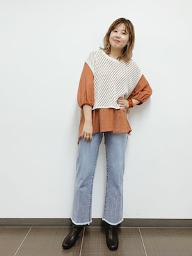 「DISCOAT（ディスコート）のアイテム（ブーツ）」を使った、akariさん（レディース・167cm）の夏コーディネート