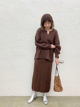 「DISCOAT（ディスコート）のアイテム（ブーツ）」を使った、akariさん（レディース・167cm）の秋コーディネート
