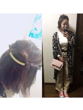 「MACARONIC（マカロニック）のアイテム」を使った、ぴよこさん（レディース・154cm）の春コーディネート