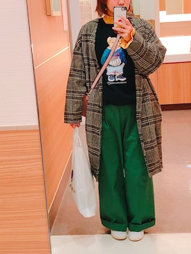 「MACARONIC（マカロニック）のアイテム」を使った、ぴよこさん（レディース・154cm）の冬コーディネート