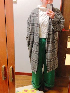「タータンチェック」｜ぴよこさん（レディース・154cm）の冬コーディネート