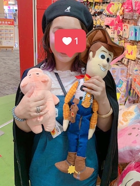 「ハンチング」｜「アイテム（ジャンパースカート）」を使った、ぴよこさん（レディース・155cm）の夏コーディネート