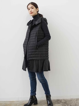 「アイテム（ダウンベスト）」を使った、HERENCIA_SNAP さん（レディース・158cm）の秋コーディネート
