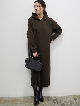 「アイテム（ワンピース/ドレス、グリーン系）」を使った、HERENCIA_SNAP さん（レディース・160cm）の冬コーディネート