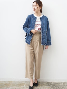 「ノーカラージャケット」｜HERENCIA_SNAP さん（レディース・160cm）の冬コーディネート