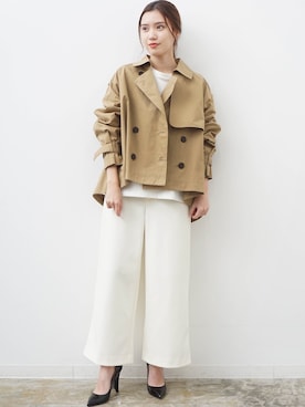 「アイテム（トレンチコート）」を使った、HERENCIA_SNAP さん（レディース・160cm）の冬コーディネート