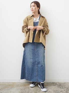 「アイテム（トレンチコート）」を使った、HERENCIA_SNAP さん（レディース・160cm）の冬コーディネート