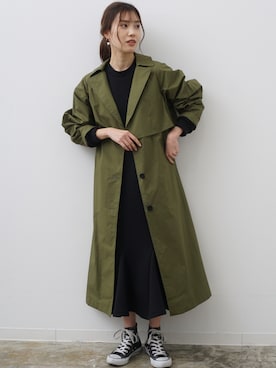 「アイテム（トレンチコート）」を使った、HERENCIA_SNAP さん（レディース・160cm）の冬コーディネート