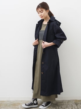 「アイテム（トレンチコート）」を使った、HERENCIA_SNAP さん（レディース・160cm）の冬コーディネート