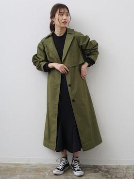 「アイテム（トレンチコート）」を使った、HERENCIA_SNAP さん（レディース・160cm）の春コーディネート