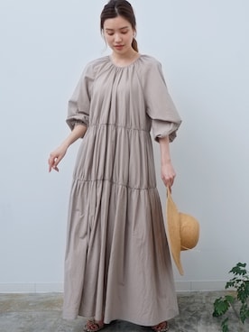 「アイテム（ワンピース、シルバー系）」を使った、HERENCIA_SNAP さん（レディース・160cm）の夏コーディネート