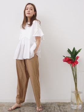 「サテンパンツ」｜HERENCIA_SNAP さん（レディース・167cm）の夏コーディネート