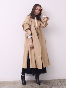 「アイテム（チェスターコート）」を使った、HERENCIA_SNAP さん（レディース・167cm）の秋コーディネート