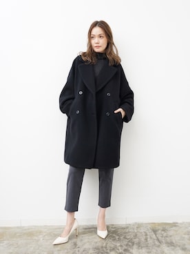 「オーバーコート」｜「アイテム（その他アウター）」を使った、HERENCIA_SNAP さん（レディース・167cm）の冬コーディネート